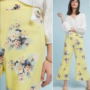 Anthropologie Feather Bone Floral Wide Boho Pants